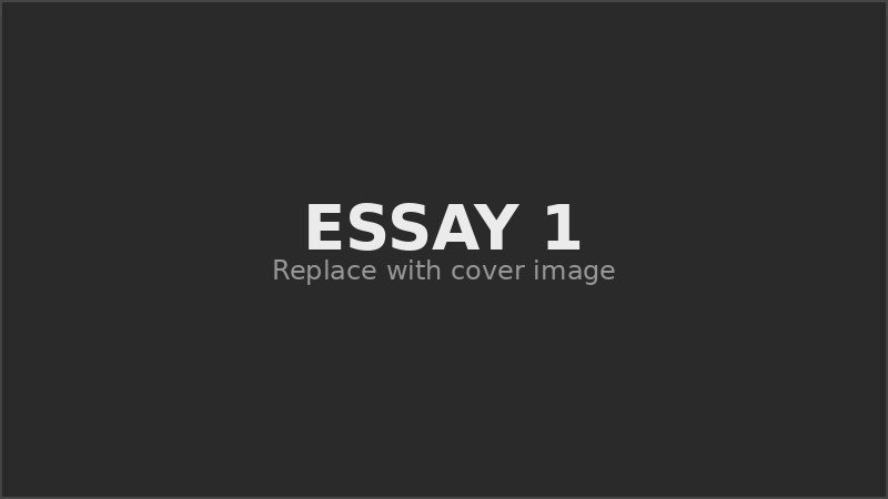 Essay 1 cover